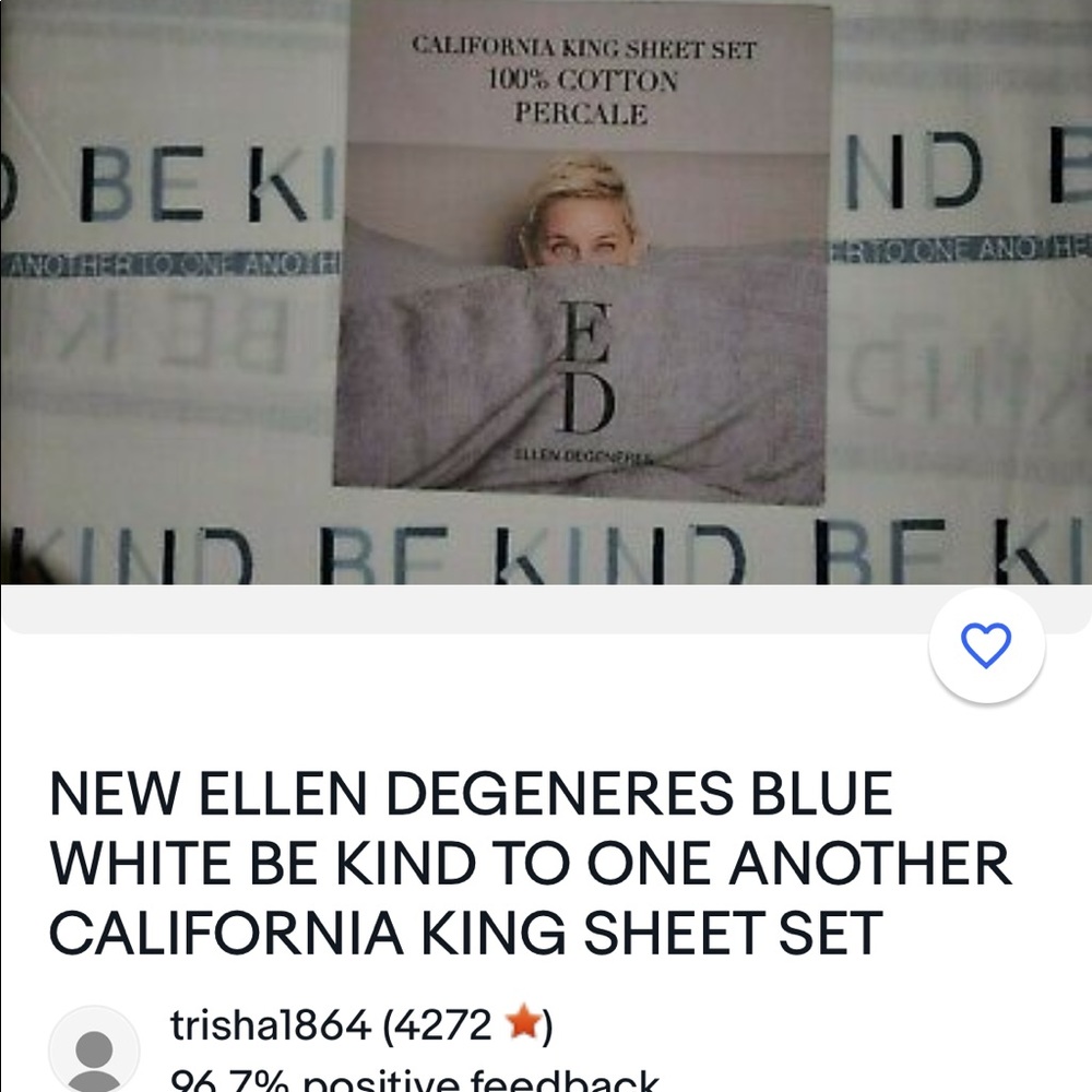 Brand new sheet set …  wrong color/wrong size.received